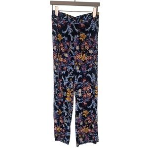 New Look Malti-Color Floral with pockets belt tie wide leg light weight pants
